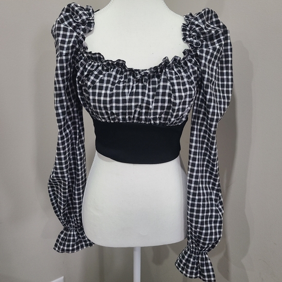 ZARA GINGHAM TOP SIZE small - Picture 2 of 8